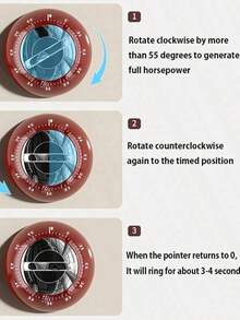 1pc Magnetic Kitchen Timer - Precision Countdown Timer With Strong Adhesive, Mechanical Desktop/Fridge Timer For Cooking, Baking & Studying (Easy-Read Dial) - Multicolor - View 3