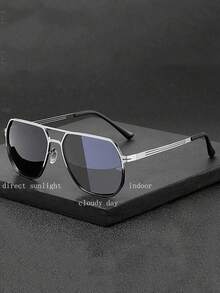 Plus Size Men's Fashionable Metal Fashion Glasses, Suitable For Outdoor Daily Driving