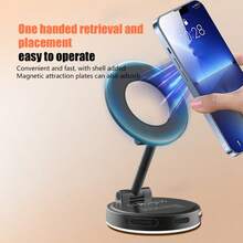 Luce di riempimento con specchio per attacco luce telefono LED MagSafe, luce ad anello per selfie con luminosità regolabile, compatibile con MagSafe, adatto per iPhone, smartphone, vlog/fotografia/videoconferenze, adatto per selfie e live streaming, fotografia, luce portatile per selfie, live streaming e luce portatile