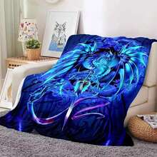 3D Print Dragon Yin And Yang Flannel Throw Blanket For Teens Boys Gifts Soft Lightweight For Sofa Bed Couch King Size Bedspread (4) - 白色 - 查看 2