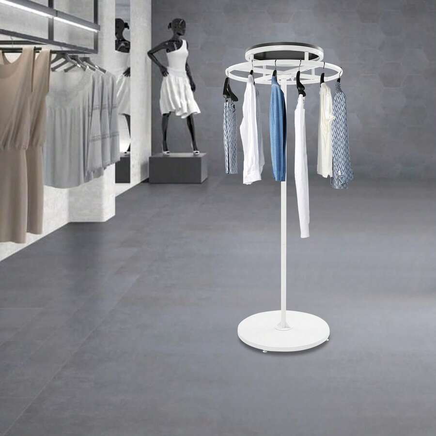 GDAE10 Rotierbarer Kleiderhalter mit offener Struktur und großem Stauraum für die Aufhängung und Ausstellung von mehr Kleidung 55 1-Zoll-Höhe für lange Jacken Premium-Bodenhalter für Kleidung Handtücher und Schale