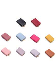 Unisex Large Capacity Zipper Wallet, PU Material RFID Blocking Card Holder Coin Purse - Multicolor - View 6