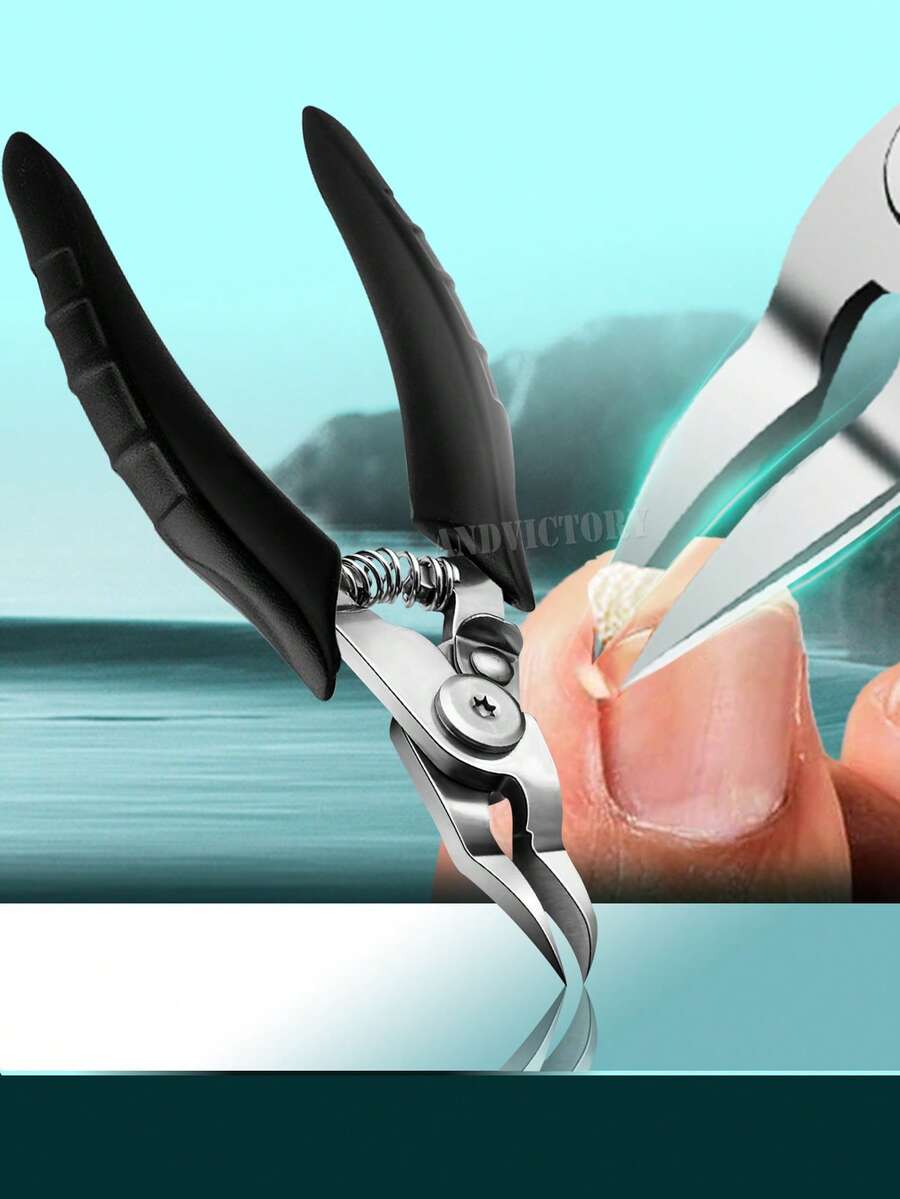 ANDVICTORY 1pc Ingrown Toenail Nipper, Thick Nail Clipper, Sharp Edges, Curved Blade, Pedicure Tool - Multicolor - View 1