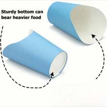 10 cái/20 cái/40 cái/50 cái cốc đựng bánh trứng waffle, cốc giấy Kraft dày dặn có góc cạnh, cốc đựng khoai tây chiên, hộp đựng đồ nướng, cốc đựng kem, hộp đựng món tráng miệng tròn [Phiên bản dày dặn] - Màu xanh nhạt - Xem 5