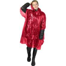Generic Unisex Adult Mayan Plastic Raincoat (Red) - Red - View 1