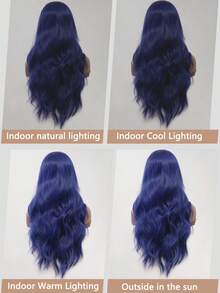 clouder Blue Extra Long Curly Wig 30 Inch Cosplay Wig Halloween Christmas Wig Elegant Soft Matte Hair Loose Curls Casual Going Out Street Punk Wig Rock Wig Fluffy Natural Cool Girl Synthetic Heat Resistant Fiber Wig Suitable For Women Daily Party Wig Music Festival Wig Avant-Garde College Style Wig Modern Fashion Gothic Wig - 藍色 - 查看 9