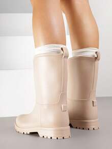 Women's Casual Waterproof Rain Boots - Autumn/Spring - Beige - View 4