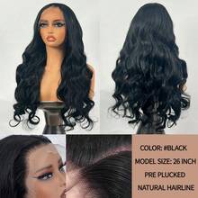 13x6 波浪卷蕾丝前假发，真人发 13x4 透明蕾丝前假发，60% 真人发假发，女士无胶巴西真人发蕾丝前假发，200% 密度，预先拔毛，带婴儿发际线