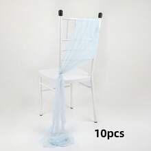 10 Pcselegant Chair Straps - Available In Multiple Colors, Suitable For Weddings, Baby Parties, Banquets, Restaurants, And Hotels. Folding Chairs - A Must-Have For DIY, Adding Elegance To Christmas And Wedding Parties