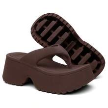 Edit Women's Platform Sandal Chunky Style High Heel Comfortable Tractor Sole Fashion - 鏽棕色 - 查看 10