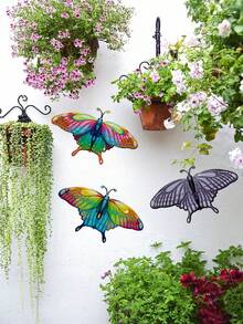 1 pieza Decoración de pared de mariposas de metal - Arte de pared de mariposas realistas, esculturas colgantes para decoración interior o exterior, patio, valla, jardín