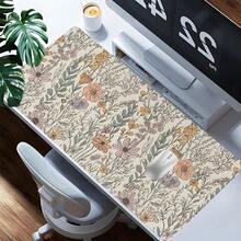1pc Cute Flowers Mouse Pad Boho Floral Pattern Desk Mat Large Mousepad With Stitched Edge Non-Slip Rubber Base For Home Office Decor Desk Pad 35.4x15.7 Inch As Gifts For Women Girlfriends Friends Back To School