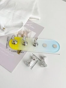 Set de decoración de uñas con base ovalada de resina acrílica en degradado de color, macaron dorado y bolas de cristal de acero multicolor. Herramientas y accesorios de arte de uñas minimalista de moda en estilo retro coreano con láser.