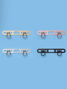 2pcs Metal Ultra-Thin Anti-Lost Backplate, Stainless Steel Clip-On Phone Lanyard Clip, Double Buckle Pad (2 Styles Of Pads Randomly Sent, See Details) - Multicolor - View 6