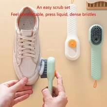 2pcs Automatic Liquid Soap Dispenser Cleaning Brush - Kitchen Laundry Scrub Brush With Soap Dispenser - Multifunction Shoe Brush - Multicolor - View 8