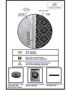 70x120 Cm Non-Slip Bathroom Mat – 100% Polyester | Soft, Absorbent & Quick Dry | Made In Turkey - Black and White - View 2