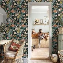 Simon&Siff Colorful Floral Peel And Stick Contact Paper, 17.3"X120" Watercolor Small Flower Self Adhesive Wallpaper Floral Wallpaper For Bedroom Living Room Cabinet, Covering 14.42 Sq.Ft - Xanh lá/Hồng - Xem 6