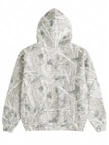 Camo Hoodies Valentine'S Day Couple Outfits, Maple Leaf Print Oversized Hooded Vacation Outfits For Women, Y2k Casual Retro Sweatshirt, Fleece Pullover Sweatshirt, Long Sleeve With Pocket, Gray-White Long-Sleeved Pullover Going Out Spring Outfits - Màu be - Xem 4
