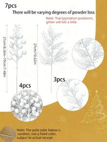 14pcs Christmas Decorations - Pink Glitter Berries Stems, Shiny Christmas Pine Branches 11 Inch (Approx. 28cm) Artificial Christmas Tree Ornaments, DIY Christmas Wreaths, Crafts, Holiday And Home Decor, Pink, Christmas Greenery Multicolor Artificial Flowers, Christmas Decorations, Christmas Decor Home, Christmas Gifts, Christmas Ornaments For Tree (White)