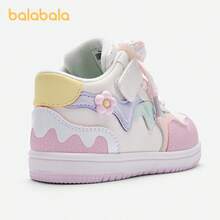 Balabala Mädchen High-Top Sneaker, warm für Herbst/Winter 2025, Einkaufsstil, süß - Weißer Blumenton - Übersicht 5