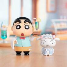 Miniso 1个随机蜡笔小新美味春季系列盲盒手办，生动还原动漫美食场景，适合家居和办公桌摆放，也可作为生日礼物 - 彩色 - 查看 2