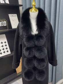 1 chiếc khăn choàng lông tua rua thời trang, ấm áp và sành điệu dành cho nữ, khăn choàng phong cách Hàn Quốc đa năng cho mùa đông để mặc - Nhiều màu - Xem 4