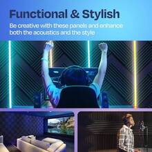 54 - Pack Sound Proof Foam Panels Walls 12X12X1 Acoustic Panels Wedge Style Sound Panels Studio And Home Noise Reduction - Gói 18 miếng 1″x12″x12″ - Xem 5