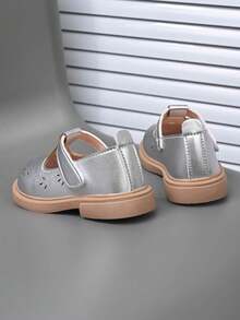 女童皮鞋，春秋新款公主鞋，小女孩软底鞋 - 銀色 - 查看 3