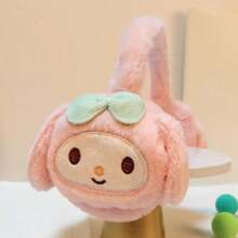 1 Stück Sanrio Plüsch Ohrenschützer - Kuschelig warme Ohrenwärmer mit Melodie, Kuromi und Vanillacone Designs - Dehnbarer Sitz für Frauen, Sanrio