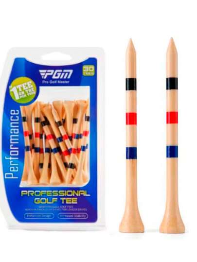 Tee De Madeira Para Golfe Cor Bege Pgm 83mm Kit 30 Unids
