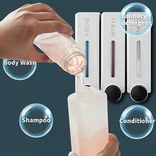 300ml Wall-Mounted Soap Dispenser, Manual Soap Dispenser, Shampoo, Body Wash, Soap Dispenser, Hand Wash Bathroom Container, Bathroom, Hotel, Kitchen Container, Bathroom Storage And Organization - Multicolor - View 10