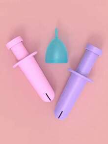 1Pc Applicator Tool For Menstrual Cups For Easy Insertion Reusable Period Cup Applicator Friendly Works With Most Menstrual Cups - Multicolor - View 5