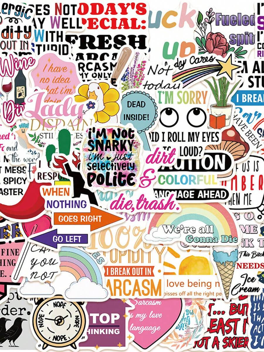 50Pcs Sarcastic Stickers Vulgar Stickers Funny Stickers Art Stickers ...