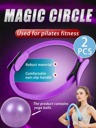 Pilates Ring And Yoga Ball Set - Gym Workout Kit, Home Fitness Equipment, Fitness Training - Lightweight , Outdoor Sports, Yoga Fitness, Comfortable Weight Loss Fitness And Outdoor Activities
