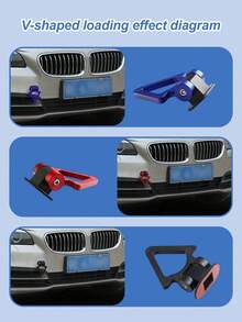 Universal ABS Decorative Trailer Hook – Stick-On Plastic Trailer Hitch Ring, U-Shaped & Triangle Design For Car Front/Rear Bumper, No-Drill Installation, Adjustable Racing Style Tow Hook Decal – Car Modification Accessory For SUV, Truck, Sedan, , Car Body Styling Upgrade - 彩色 - 查看 10
