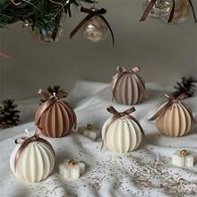 3件套玫瑰球蜡烛模具，硅胶模具，适用于香薰蜡烛、手工皂、家居装饰、树脂工艺品、情人节装饰 - 白色 - 查看 1