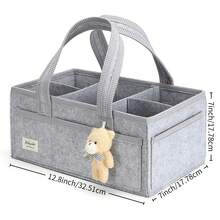 1pc Diaper Caddy Organizer With Handle, Baby Shower Gifts Basket Bag, Registry Search Must Haves Items, Newborn Girl Boy Nursery Storage Organizer, Baby Bag Essentials, Car Diaper Caddy Cart - Xám - Xem 11