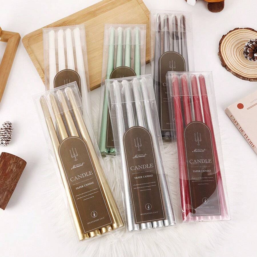 Suport de lumânare lung, colorat, în stil european, galvanizat, en-gros, fără fum și fără miros, pentru cină acasă