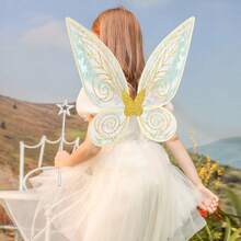 2 件成人仙女翅膀套装，女士喜爱蝴蝶翅膀、天使翅膀、万圣节派对女士仙女服装 - 多色 - 查看 2