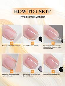 15ml Fiber Rubber Base Coat, Transparent Rubber Base Coat, Used To Strengthen/Build/Reinforce/Fortify Nails, Long-Lasting Protection, Removable, Suitable For Thin And Brittle Nails, Ideal For DIY Manicure At Home