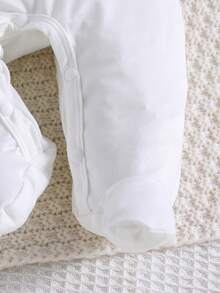 2pcs Baby Girls' Heart & Letter Print Long Sleeve Jumpsuit, All Season - Purple - View 7