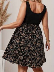 Women's Floral Print Dress Summer Sleeveless Off-Shoulder Maxi Dress Casual Split Chiffon Elegant Ladies Plus Size Boho Dress