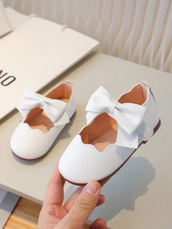 Girls' Princess Shoes With Bow Tie, Children's Small Leather Shoes, Fashion Versatile Soft Sole Performance Shoes, Spring/Autumn 2024 New Arrival