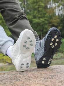 1双防滑鞋套冰爪，户外冬季鞋钉，雪地攀岩防滑冰爪