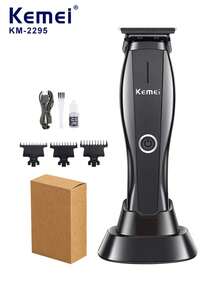 Kemei 1 pezzo Tosatrici elettriche per capelli KM-2295 professionali per barbieri, ricaricabili e senza fili, con base, tagliacapelli, rifinitore per barba, strumenti per rasatura e rifilatura per barbieri