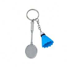 Cross-Border Badminton Pendant Keychain Simulation Mini Badminton Racket Key Ring Backpack Pendant Sports Gift