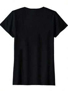 Men&Women's "Grammy" Floral Design T-Shirt - Casual Black Tee With Colorful Wildflower Print, Short Sleeves, Round Neck - Perfect Gift Grandmothers, Ladies T Shirts - 黑色 - 查看 6