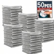 [Miếng cọ rửa bằng thép tái sử dụng] Miếng cọ rửa bằng thép không gây trầy xước | Có thể tái sử dụng và giặt được - Dễ dàng loại bỏ dầu mỡ, bụi bẩn - Thích hợp cho nhà bếp, phòng tắm và phòng ăn - Nhiều màu - Xem 1