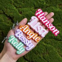 Customized Acrylic Name Keychain, Old English Font, Personalized Letter Keyring, Creative Backpack Pendant, Suitable For Bags, Keys, Suitcases, Ideal Gift For Couples, Friends And Pets, Birthday Present, ,Colorful,Cute,Adorable,Funny,Kawaii,Y2K,Stylish,Unisex,Casual,Custom,Personalized,Unique,Customized,Ideal Gifts For Him,Ideal Gifts For Her,Her,Boyfriend,Girlfriend,Family,Friends - Black and White - View 10