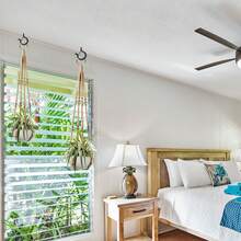 5/10 Pack Black Q-Hooks For Hanging - Ceiling Hooks, Outdoor Planter Hangers, Safety Buckles, Weatherproof Clips, Screw Eyes S, Heavy Duty Hooks For Outdoor String Lights Christmas Hangers